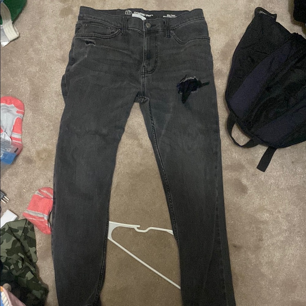 Original Use Black Skinny Jeans Distressed Style